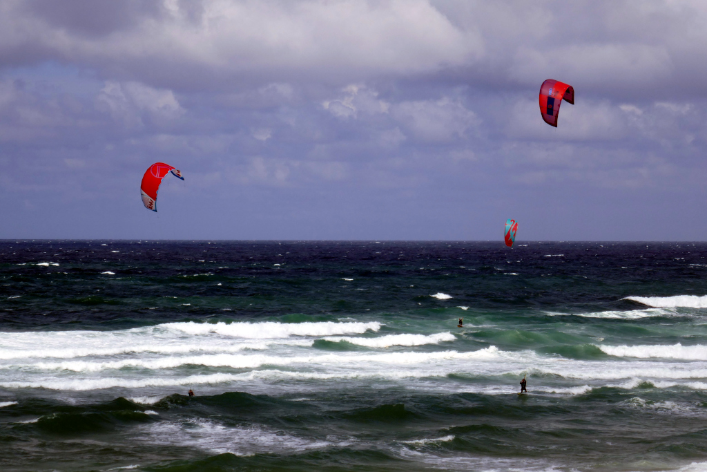 Vieux-Boucau - Biarritz à vélo et la vue sur les kites