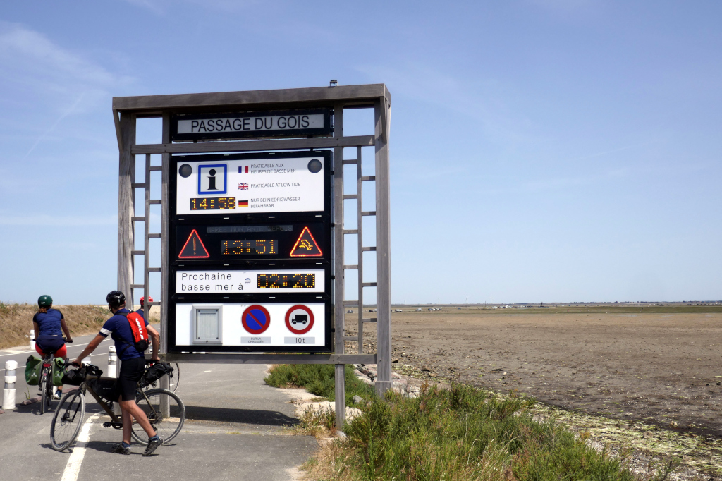 Ile de Noirmoutier à vélo et le passage du Gois à traverser